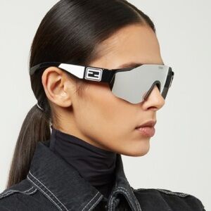 Fendi Black and Silver Sunglasses